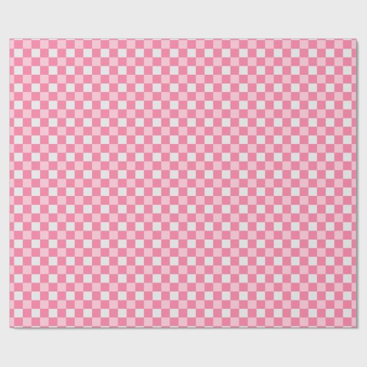 Preppy Pink And White Gingham Cadeaupapier (Vlak)