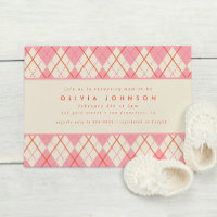 Preppy Pink Argyle Pset Baby Girl Shower