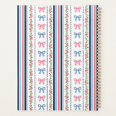 Preppy Pink Blue Coquette Bows Florals Stripes  Planner (Achterkant)