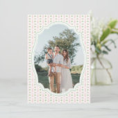 Preppy Pink Bow Christmas Nutcracker 2 Photos  Feestdagenkaart (Staand voorkant)