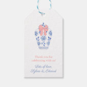 Preppy Pink Bow Ginger Jar Baby Girl Shower Favor Cadeaulabel (Voorkant)