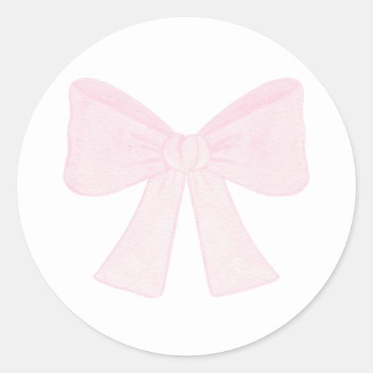 Preppy Pink Bow Grandmillennial Eerste Verjaardag Ronde Sticker (Voorkant)