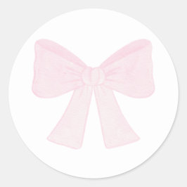 Preppy Pink Bow Grandmillennial Eerste Verjaardag Ronde Sticker