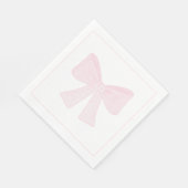Preppy Pink Bow Grandmillennial Eerste Verjaardag Servet (Hoek)