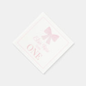Preppy Pink Bow Grandmillennial Eerste Verjaardag Servet (Hoek)