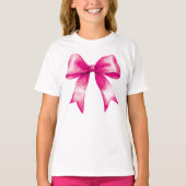 Preppy Pink Bow T-shirt (Voorkant)