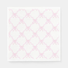 Preppy Pink Bows Trellis Eerste Verjaardag Ribbone Servet
