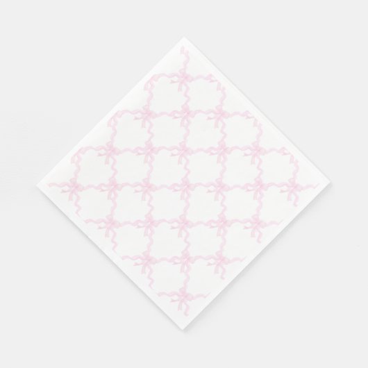 Preppy Pink Bows Trellis Eerste Verjaardag Ribbone Servet (Hoek)