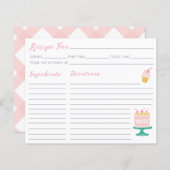 Preppy Pink Cake Cupcake Recept Kaart (Voorkant / Achterkant)