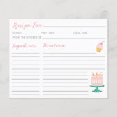 Preppy Pink Cake Cupcake Recept Kaart (Voorkant)