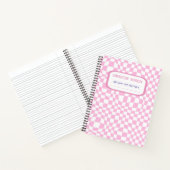 Preppy Pink Checker Compositie Notitieboek (Binnen)