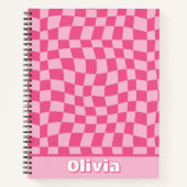 Preppy Pink Checkered Notitieboek (Voorkant)