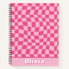 Preppy Pink Checkered Notitieboek
