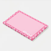 Preppy Pink Checkered Post-it® Notes (Schuin)
