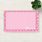 Preppy Pink Checkered Post-it® Notes (Kantoor)