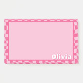 Preppy Pink Checkered Post-it® Notes (Voorkant)