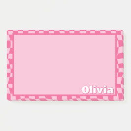 Preppy Pink Checkered Post-it® Notes