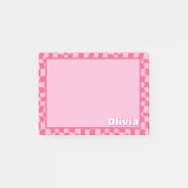 Preppy Pink Checkered Post-it® Notes (Voorkant)
