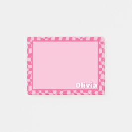 Preppy Pink Checkered Post-it® Notes
