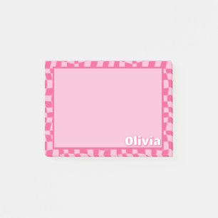 Preppy Pink Checkered Post-it® Notes