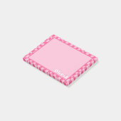 Preppy Pink Checkered Post-it® Notes (Schuin)