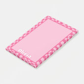 Preppy Pink Checkered Post-it® Notes (Schuin)