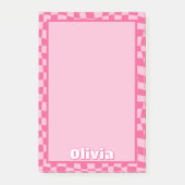 Preppy Pink Checkered Post-it® Notes (Voorkant)