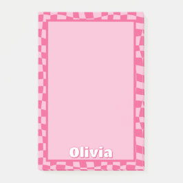 Preppy Pink Checkered Post-it® Notes