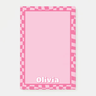 Preppy Pink Checkered Post-it® Notes