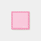 Preppy Pink Checkered Post-it® Notes (Voorkant)