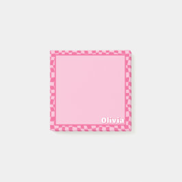 Preppy Pink Checkered Post-it® Notes