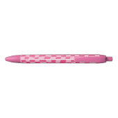 Preppy Pink Checkered Zwarte Inkt Pen (Achterkant)