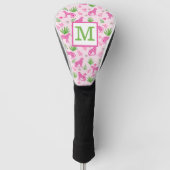 Preppy Pink Cheetah Monogram Golfheadcover (Voorkant)