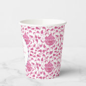 Preppy Pink Chinoiserie Vrijgezellenfeest Party Papieren Bekers (Links)