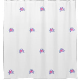 Preppy Pink Crab Douchegordijn