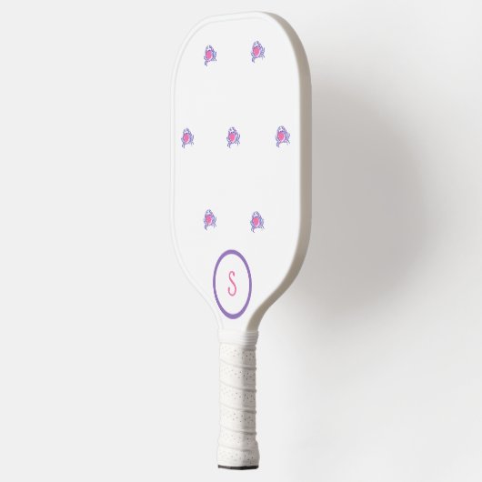 Preppy Pink Crab Monogram Pickleball Paddle (Links)