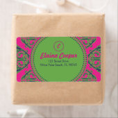 Preppy Pink Damask Etiket (Insitu)