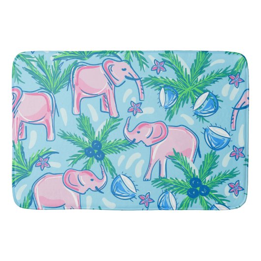 Preppy Pink Elephant Badmat (Voorkant)