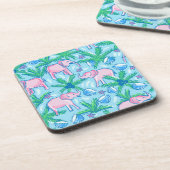 Preppy Pink Elephant Bier Onderzetter (Linkerzijde)