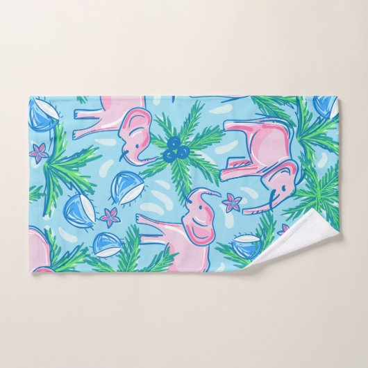 Preppy Pink Elephant Handdoek (Handdoek)