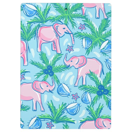 Preppy Pink Elephant Klembord (Achterkant)
