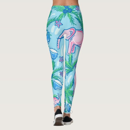 Preppy Pink Elephant Leggings (Achterkant)