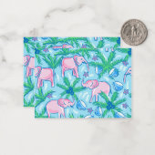 Preppy Pink Elephant Notitiekaartje (Voorkant / Achterkant in situ)