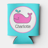 Preppy Pink en Aqua Whale Gepersonaliseerd Blikjeskoeler (Voorkant)