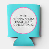 Preppy Pink en Aqua Whale Gepersonaliseerd Blikjeskoeler (Achterkant)