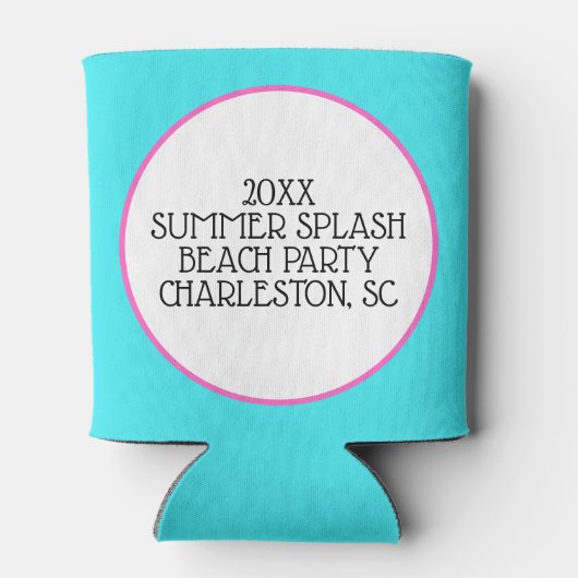 Preppy Pink en Aqua Whale Gepersonaliseerd Blikjeskoeler (Achterkant)