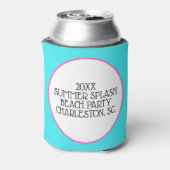 Preppy Pink en Aqua Whale Gepersonaliseerd Blikjeskoeler (Blikje Achterkant)