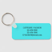 Preppy Pink en Aqua Whale Gepersonaliseerd Sleutelhanger (Achterkant)