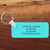 Preppy Pink en Aqua Whale Gepersonaliseerd Sleutelhanger (Achterkant)