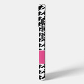 Preppy Pink en Black Houndstooth op maat Case-Mate iPhone Case (Achterkant / Links)